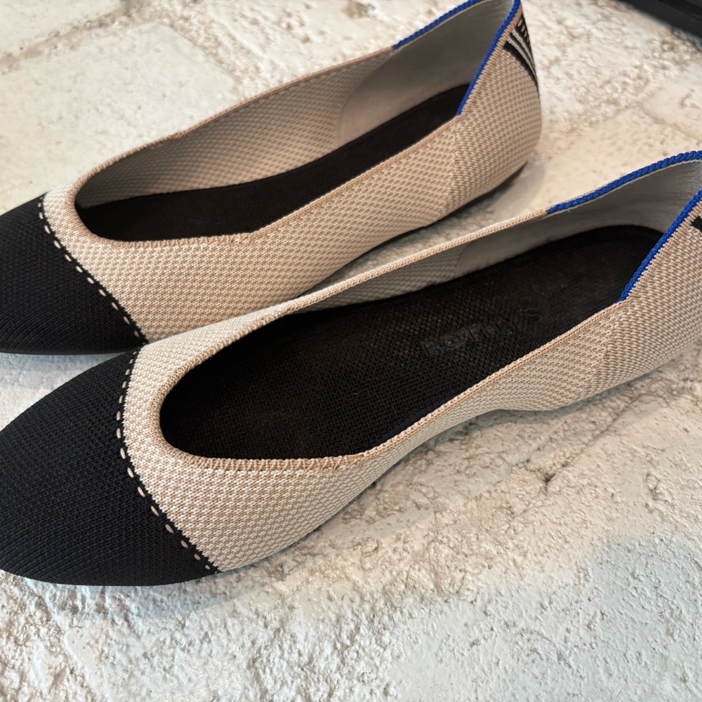 Rothy’s Stylish Black and Cream Women's Flats, LN
